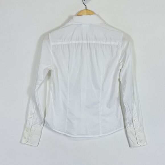 Weekend MaxMara White Long Sleeve Button Front Collared‎ Shirt Top Women's Small - Picture 4 of 7